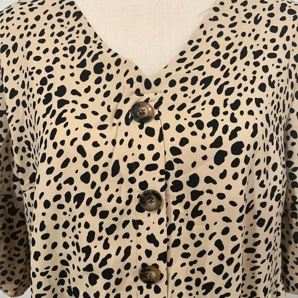 3/$25 🎈Amazon sundress leopard print swing dress with ruffles on sleeves - Picture 6 of 7